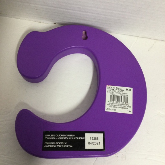 Ashland Purple Wooden Letter “C” New - Picture 2 of 7